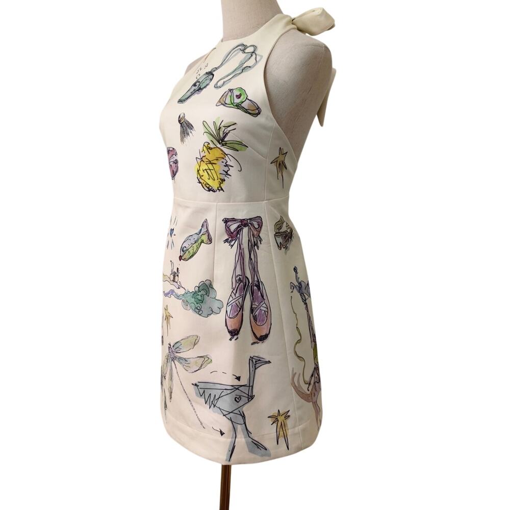 Alemais + Anouk Colantoni Court organic cotton-twill halterneck mini dress US 8 - Picture 8 of 12